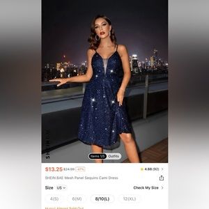 Navy blue sequin dress